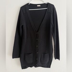 Maison Jules Knit Cardigan in Black size Large